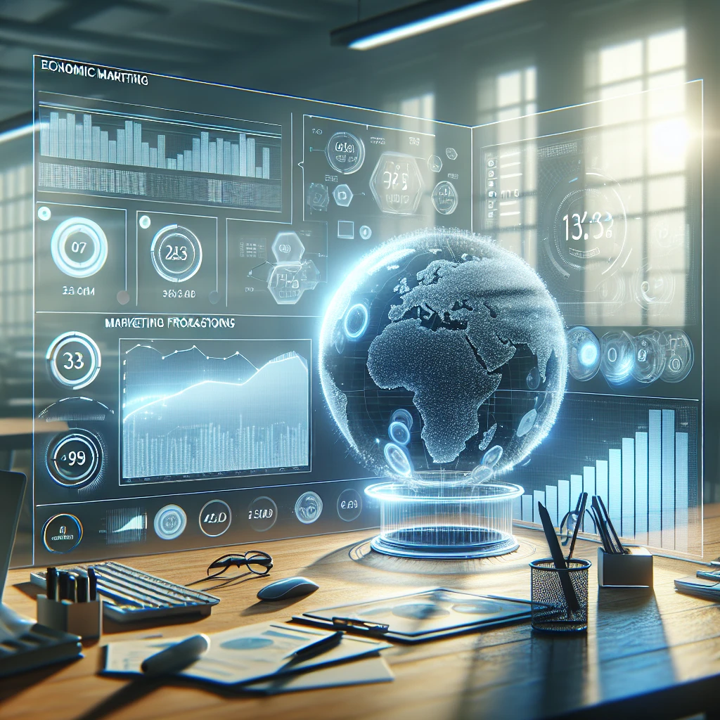 Dashboard showing marketing metrics and forecasts